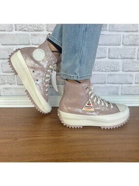 ⭐Converse Run Star Hike Hi Platform Glitter 9.5 Women Shoes Sneaker Pink A11578C